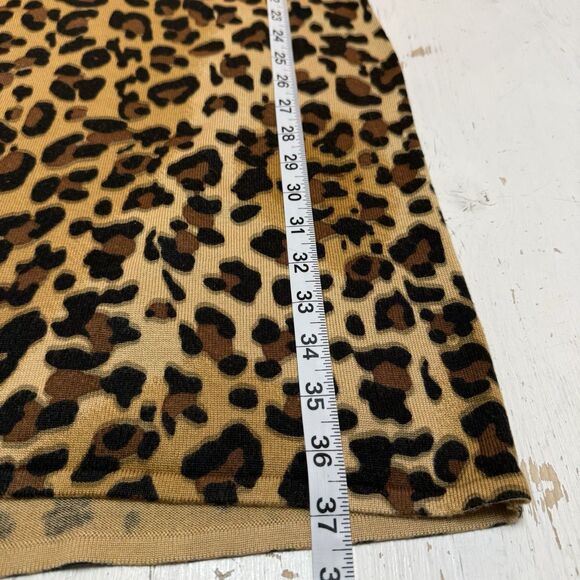 Calvin Klein Dress Women’s S Brown & Black Leopard Print Knit Sleeveless Shift - Picture 8 of 9